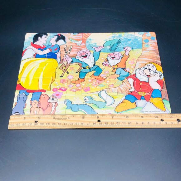 1986 SNOW WHITE Seven Dwarfs Jigsaw Puzzle 30 Chunky Pieces COMPLETE, Vintage - Picture 11 of 12